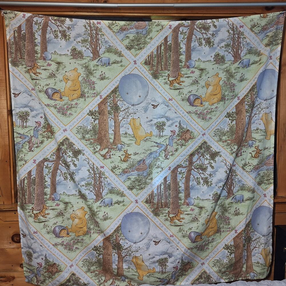 Vintage Disney Winnie the pooh & friends in the woods shower curtain 68x68 decor
